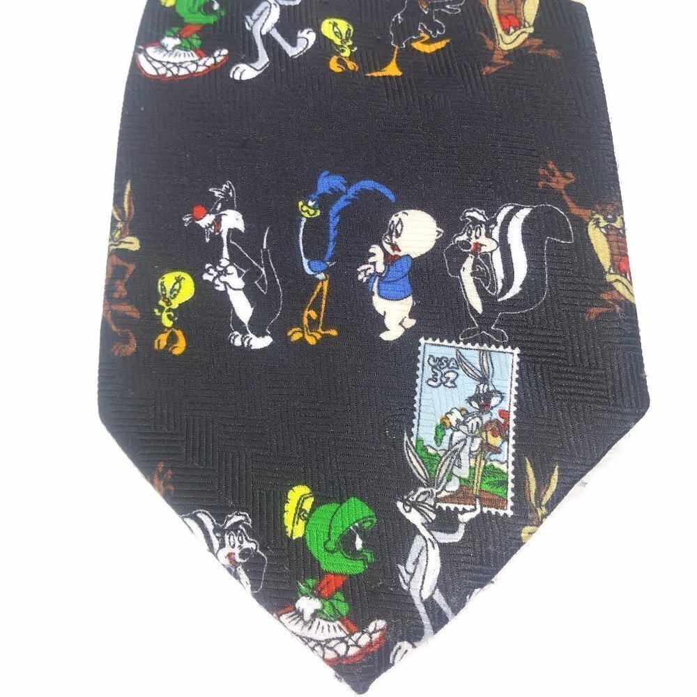 Vintage WB USPS Looney Tunes Stamp Collection Tie